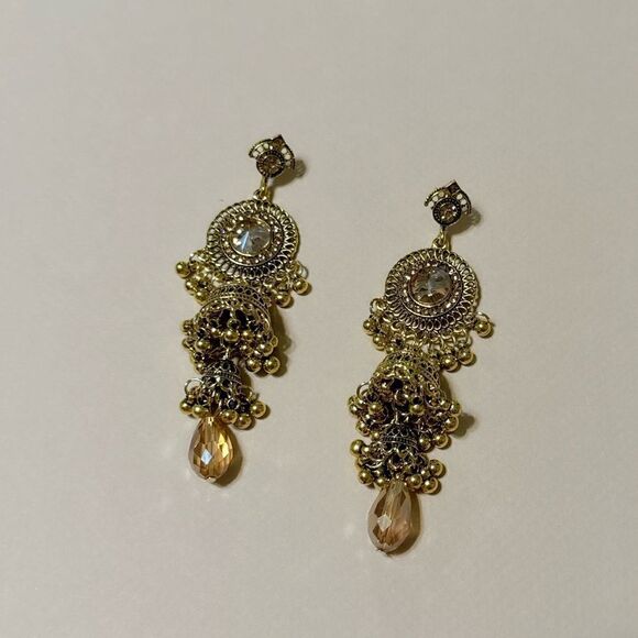 Boho crystal drop earrings M646 - Picture 2 of 5